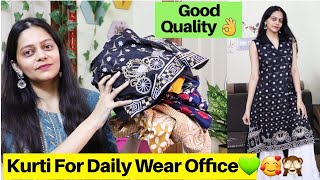 Affordable Latest Simsim Kurti Haul  Daily College Office Party Wear Kurti  Online Try On Haul [upl. by Einaffets]