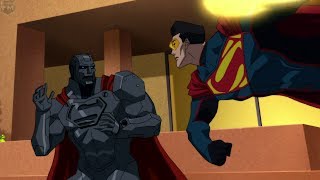 Four Supermans Fight at Lexcorp  Reign of the Supermen [upl. by Vtarj832]