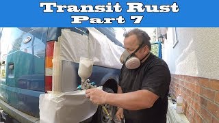 Part 7 Rusty Ford Transit Mk6 Shaping The Bodyfiller [upl. by Ahpla]