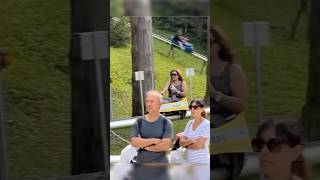 She might have been going a little bit too slow for him…funnyshorts shorts rollercoaster [upl. by Romilly671]