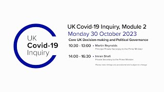 UK Covid19 Inquiry  Module 2 Hearing  30 October 2023 REDACTED [upl. by Combs555]