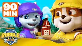 PAW Patrol Rubbles Monster Truck Rescue amp Mighty Pup Saves  90 Minute Compilation  Rubble amp Crew [upl. by Anerres]