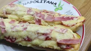 Salami Schinken Baguette selbstgemacht schnell und lecker selber machen Rezept Kochrezept [upl. by Norda]