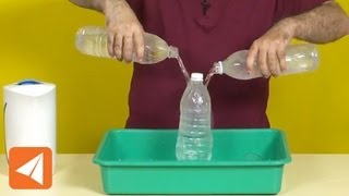 Creating low pressure inside a plastic bottle crushes it  Pressure  Physics [upl. by Derrik494]