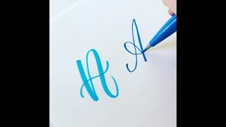 How to Write the Capital Alphabet 2 Styles in Calligraphy  Brush Lettering A to Z calligraphy [upl. by Amand]