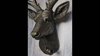 Faux taxidermy deer head wall mount with smoking pipe [upl. by Edlitam]