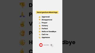 Hand gesture meaning  Daily use meaning words ✊👆👌🤘 shorts english youtubeshorts viralshort [upl. by Eciral]