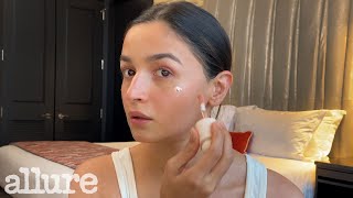 Alia Bhatts 10Minute No Foundation Makeup Routine  Allure [upl. by Ylac]