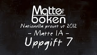 Uppgift 7  Matematik 1A  Nationella provet vt12 [upl. by Proudman412]