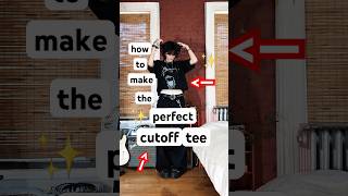 how to make a cutoff tee 💘✨tutorial clothing style unisex androgynous unisexfashion diy [upl. by Garibald]