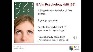 Psychology  Maynooth University Open Day 2021 [upl. by Latsyrd]