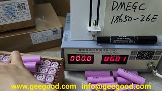 Test Dmegc INR18650 26E 2600mAh 15A 5C power battery Geegood [upl. by Ytiak]