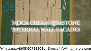 Moca Cream Limestone Internal Wall Tiles For Commercial Building LobbyMQ STONE limestonewall [upl. by Ardis]