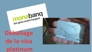 UBOXING  déballage de la cartes bancaire Visa platinum de chez monabanq [upl. by Thetos]