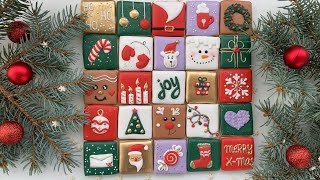 EASY CHRISTMAS COOKIES  Satisfying Cookie Decorating with Royal Icing [upl. by Hendrik]