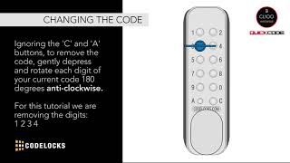 How to change the code using QuickCode Codelocks CL160 [upl. by Htez261]