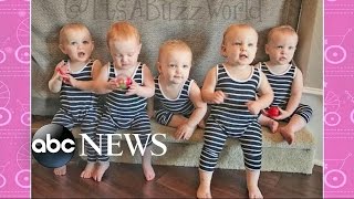 Americas First AllFemale Quintuplets Visit on GMA [upl. by Ecilahc]