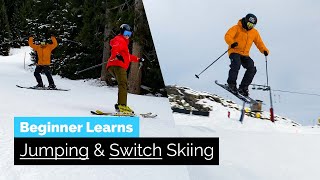 Beginner Learns How to Jump on Skis amp How To Ski Switch [upl. by Gus741]