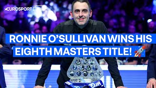 quotIM NOT SURE HOW I WON ITquot 🤯  Ronnie OSullivan lifts an EIGHTH Masters title  The Masters 2024 [upl. by Naihr]