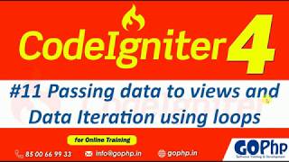 11 Passing data to views  Data Iteration in views  CodeIgniter 4 Tutorials [upl. by Bar856]