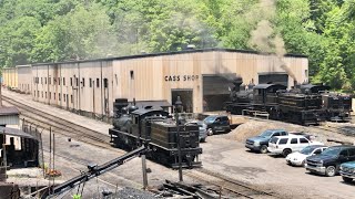 5 Coal Burning Steam Locomotives In West Virginia Steam Trains Running New Track Cass Scenic RR [upl. by Aihsile]