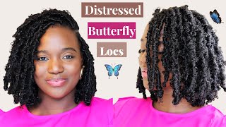 DIY DISTRESSED BUTTERFLY LOCS 🦋 distressedlocs  ItsAbeeyola [upl. by Nadabb]