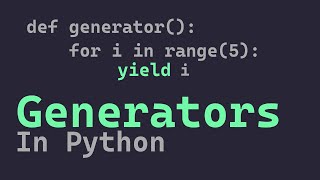 Generators in Python  yield keywork in python  Python for beginners [upl. by Assin]