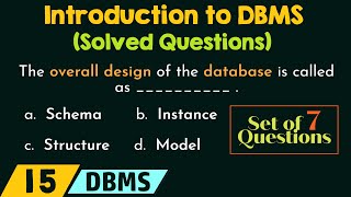 Introduction to DBMS  Solved Questions [upl. by Edita949]