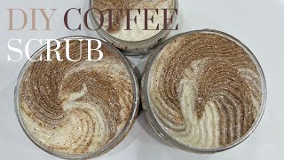 DIY COFFEE SUGAR SCRUB  HOMEMADE EXFOLIATING FOAMING COFFEE SCRUB [upl. by Atterg894]