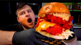 RED CHEETOS BURGER BAKED MAC AND CHEESE ASMR MUKBANG 먹방 大食い たべる [upl. by Eetnwahs]