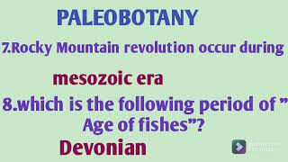 PG TRB PALEOBOTANY Part 1 Question and Answer 2021 [upl. by Champagne]