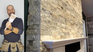 DIY How To Install Stone on Your Fireplace Easily [upl. by Tavey]