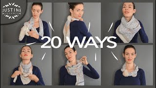 20 ways to wear a scarf  howto tips  Justine Leconte [upl. by Fornof]