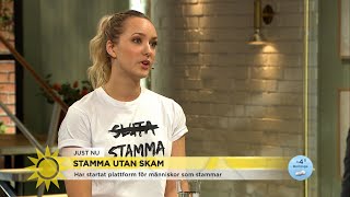 ”Viktigt att normalisera stamning som ett sätt att prata”  Nyhetsmorgon TV4 [upl. by Lig523]