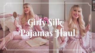 Ulivary Review  Feminine Luxury Silk Pajamas Haul amp Loungewear Try on [upl. by Nodroj]