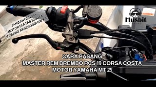 Tutorial cara pasang master rem brembo rcs 19 corsa costa [upl. by Yerot739]