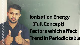 Ionisation Energy  Full Concept   IITJEE  NEET  Bharat Panchal Sir [upl. by Analeh672]