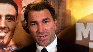 EDDIE HEARN quotKHAN BROOK FIGHT WILL HAPPEN AROUND MARCH REHYDRATION CLAUSE COULD BE DEAL BREAKERquot [upl. by Derfnam]