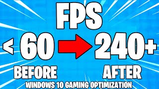 How To Optimize Windows 10 For Gaming Increase FPS amp Performance on PC Works 2021 [upl. by Fawna]