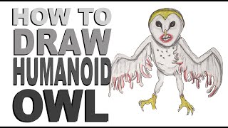 How to draw Humanoid Owl Trevor Henderson [upl. by Nnayrrehs]