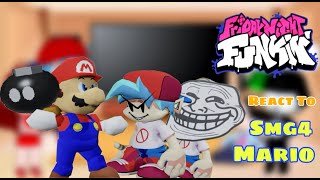 Fnf React To SMG4 Mario  Marios Madness V2  BLOOPERS FANMADE [upl. by Galasyn]