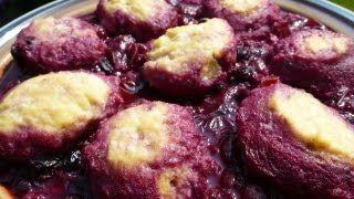 Ricotta Cheesecake And Ricotta Dumplings In Plum Blueberry Sauce [upl. by Jaye113]