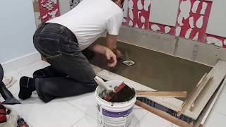 Shower liner and Concrete shower base Как сделать душевой поддон [upl. by Thedric]