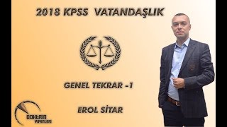 KPSS VATANDAŞLIK GENEL TEKRARI  1  EROL SİTAR [upl. by Hserus]