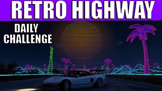 Forza Horizon 5 Into The Sunset Daily Challenge  Retro Highway Entrances Summer Season [upl. by Gerger]