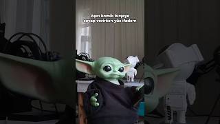 Baby Yoda komik birşeyde yüz ifadesi 🤔  Baby Yoda babyyoda [upl. by Nowujalo]