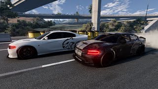 BeamNG  2 Custom Dodge Charger SRT Hellcats Cutting up on Highway 🛣️  beamngdrive [upl. by Awra]