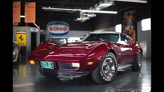 1973 Corvette  94905 Miles Great Condition MaroonBlack  Seven Hills Motorcars [upl. by Ennairol]