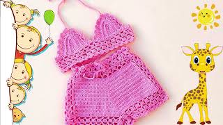 No pararas 😍 de tejer este conjunto a crochet para todas las niñas 👧 [upl. by Valtin]