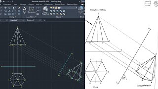 AUXILIARY PROJECTION IN AUTOCAD [upl. by Hnacogn328]